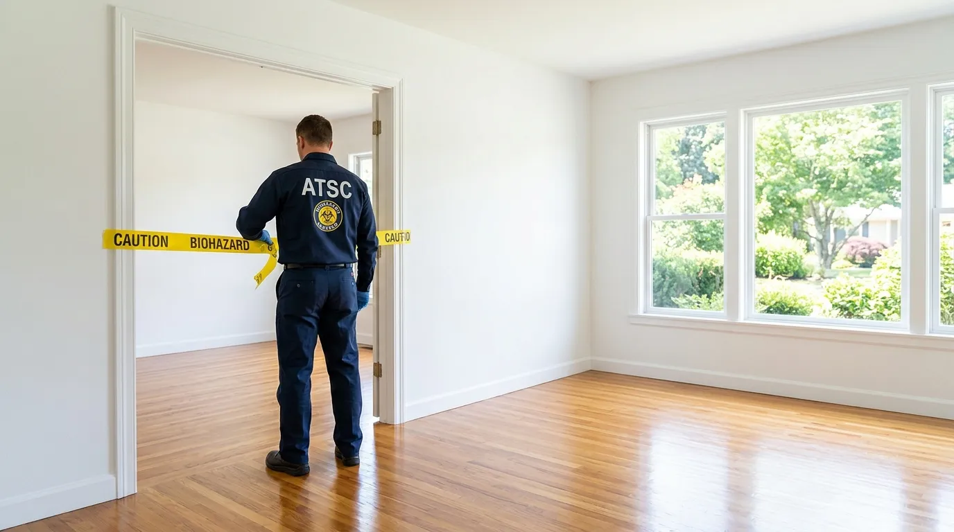 Certified biohazard cleanup crew performing Trauma Scene Cleanup in Lehighton